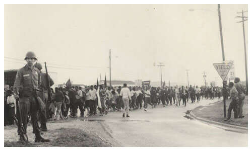 Marchers in Montgomery during the Selma to Montgomery March