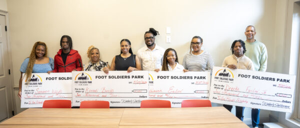Jo Ann Bland Scholarship Recipients with Foot Soldiers Park Staff
