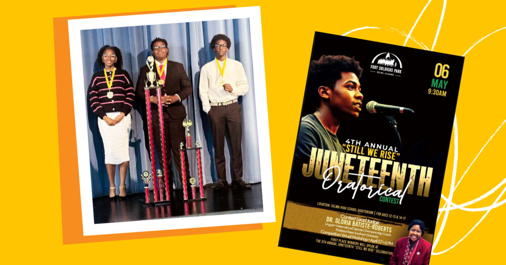 Oratorical Juneteenth Event Winners and Event Poster